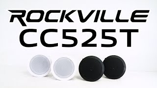 16 Rockville CCL6T Black 70V 6 Commercial 5 Watts Ceiling Speakers 4 Restaurant/Office 