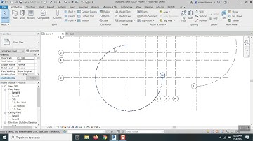 Autodesk Revit - Floor Plan : Grid Lines (Advanced) - Curved, and Pick Lines Method