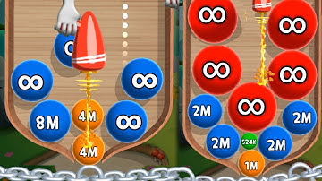 Satisfying Mobile Gameplay/ Puff balloon Up vs laser bubbles - 2048 Ball gameplay new level part