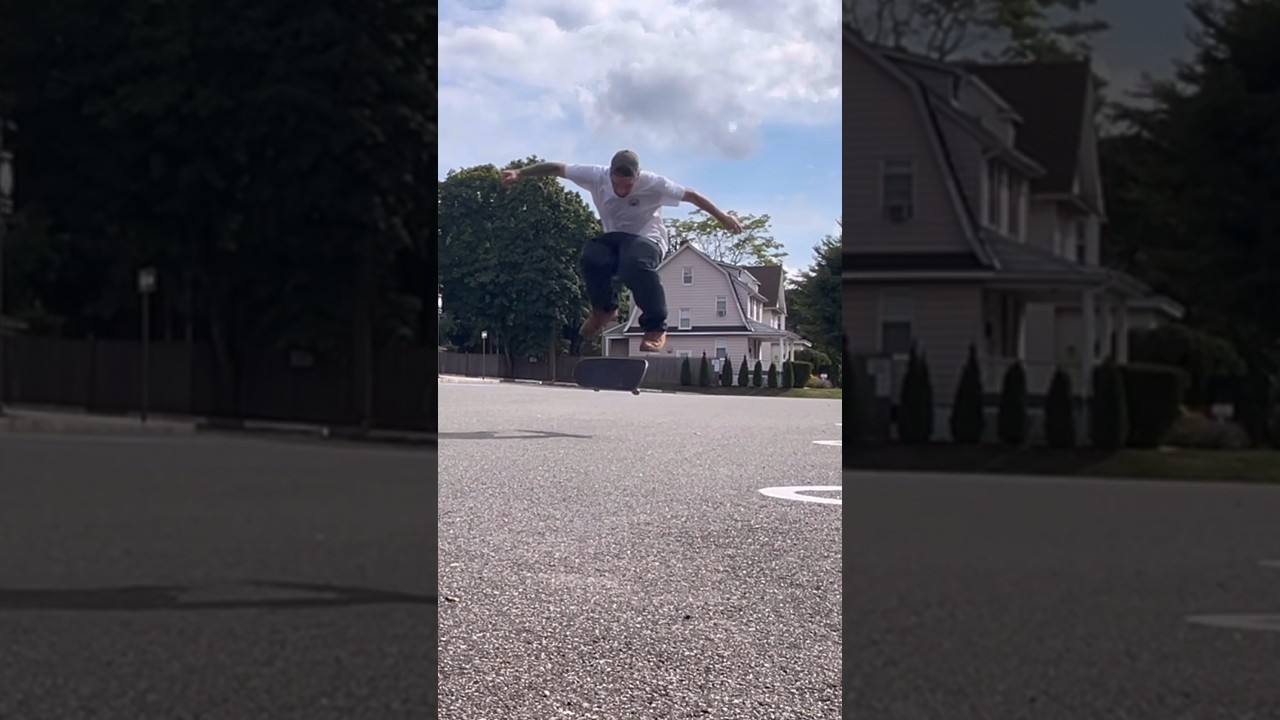 Backside half cab kickflip on flat