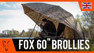 Fox Fox 60In Camo Brolly dönthető horgász ernyő videó