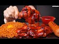 ASMR MUKBANG | SPICY BBQ CHICKEN 🍗 FIRE NOODLES SAUSAGE EATING SOUND 불닭볶음면 로스핀 핫데블 치킨 소세지 소스 듬뿍! 먹방