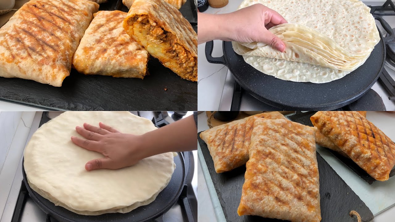 كلشي ساهل وسريع 👌خبز التاكوس او الترتيلا دفعة واحدة بحشوة منزلية متخطرش على البال والمذاق فوق الوصف