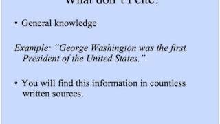 Citing Sources, Avoiding Plagiarism, pt1