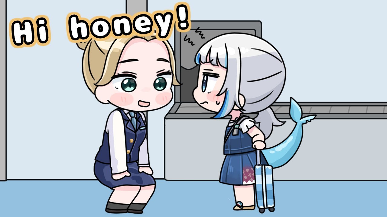 Gura was mistaken as a lost child by Airport Staff[Animated Hololive/Eng sub][Gawr Gura]