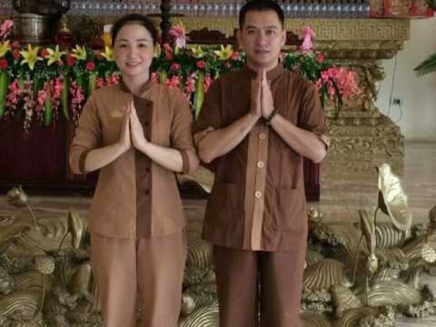 Video Đi chùa. Quần áo phật tử - áo lam. 0932115019. - youtube