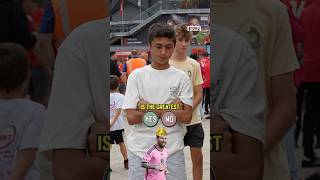 Is Messi The GOAT? 🐐— We Tested This Young Fans Ball Knowledge 👀 #football #messi #soccer