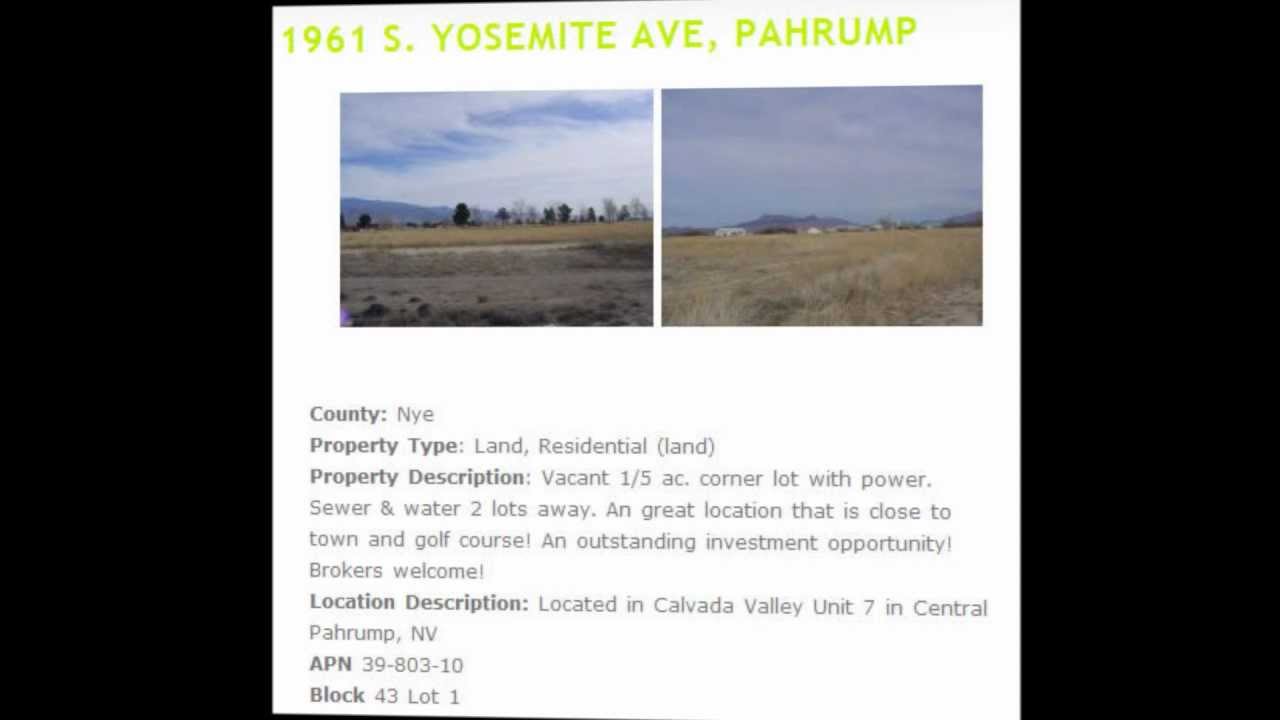 Land For Sale Pahrump Nv Vacant Lots For Sale Pahrump Nevada YouTube