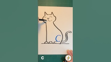 How to Draw a Cat Easy (using the Letter "c") For Kids!