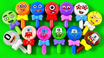 Looking for Numberblocks & Alphablocks CLAY with Lollipop Candy Coloring! Satisfying, ASMR Video