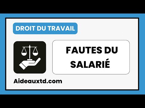 Vidéo: Comment Organiser Les Temps D'arrêt Dus à La Faute D'un Employé