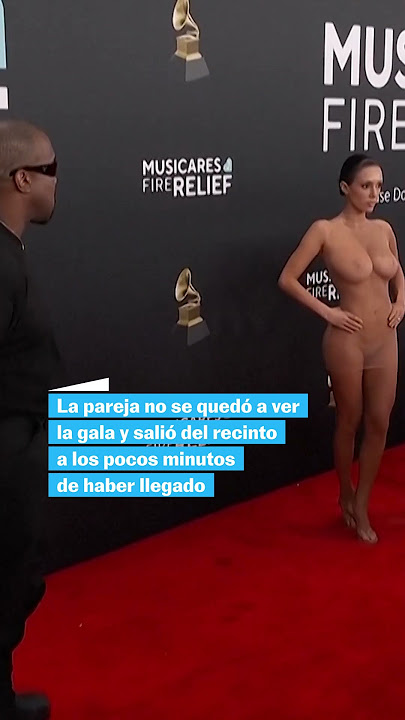 Bianca Censori posa desnuda en la alfombra roja de los Grammys junto a Kanye West #shorts