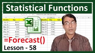 Forecast Function in Excel | MS Excel For beginners 58 | Excel Forecast formula in hindi