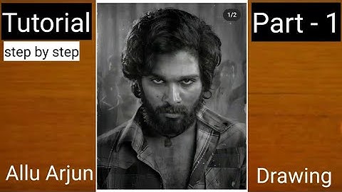 Pushpa Drawing, Allu Arjun drawing ✏️ Part - 1, face and hair tutorial