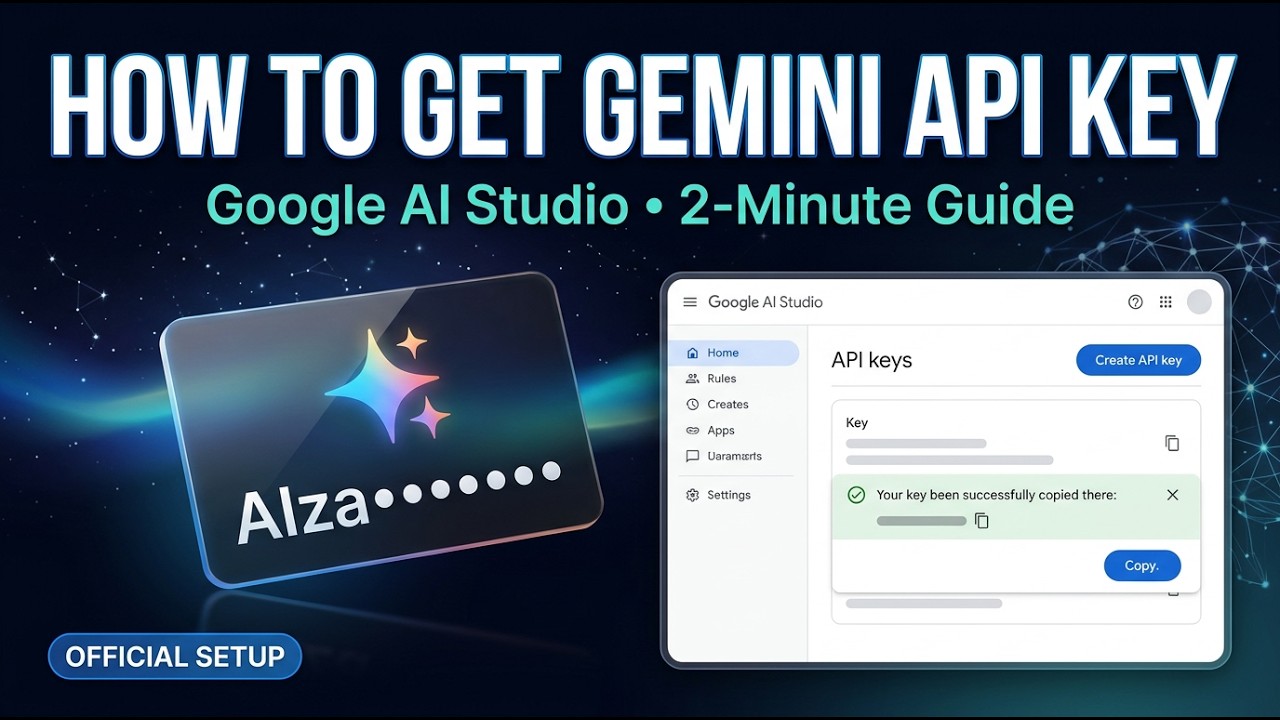 How To Get A Gemini API Key - Tutorial - YouTube