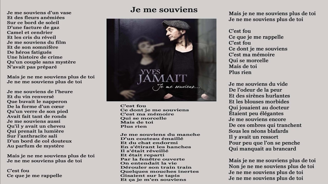 yves jamait je me souviens