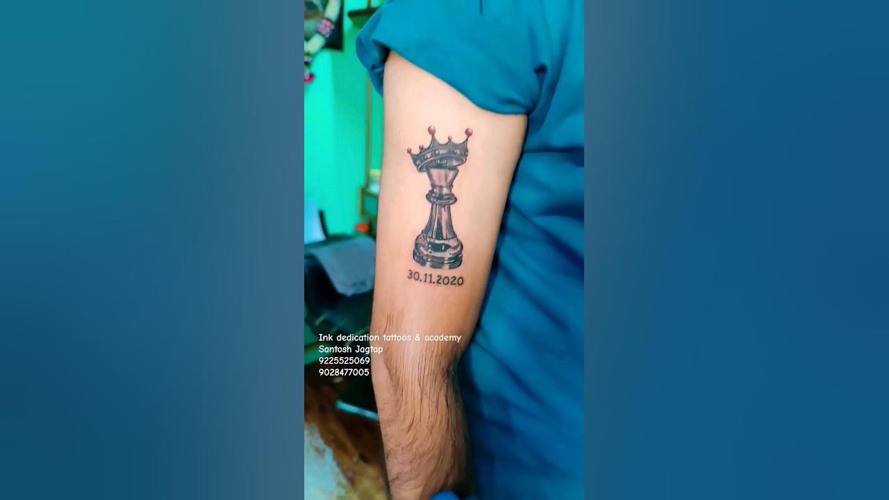 Chess King and Queen Couples Temporary Tattoo