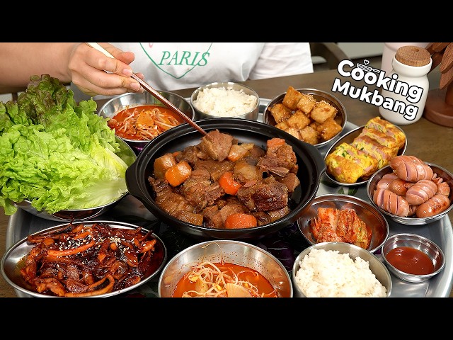 요리 먹방 :) 돼지갈비찜, 오징어볶음, 두부강정, 경상도식 소고기뭇국 가정의 달 푸짐한 한상차림~ 예산 상설시장
