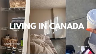 #8 TAKING MY DRIVERS TEST IN CANADA 🇨🇦 , SETTING UP LAUNDRY CLOSET, GOOGLE EVENT| LIVING IN CANADA