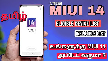 MIUI 14 Eligible Device List + Ineligible Device List Tamil | Official List