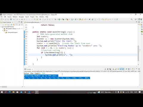 Java Program to Print Armstrong Numbers upto User Specific input