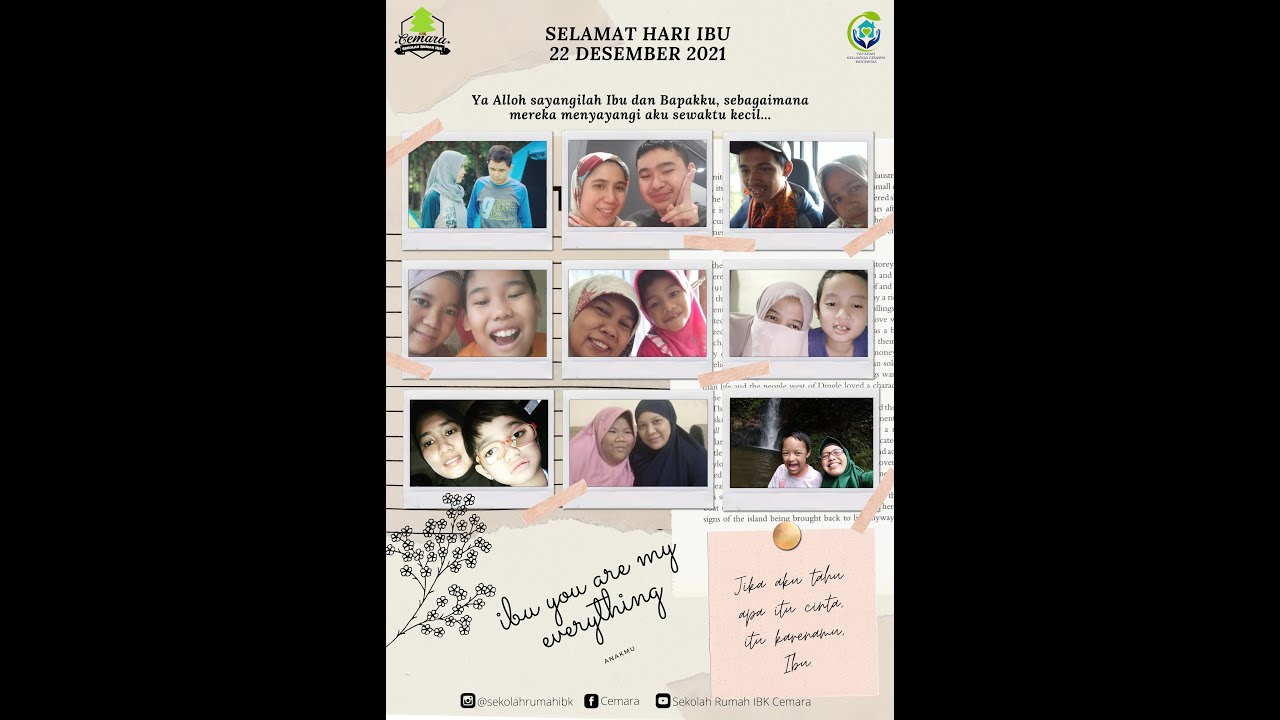 HARI IBU (22 Desember 2021) | Sekolah Rumah IBK Cemara