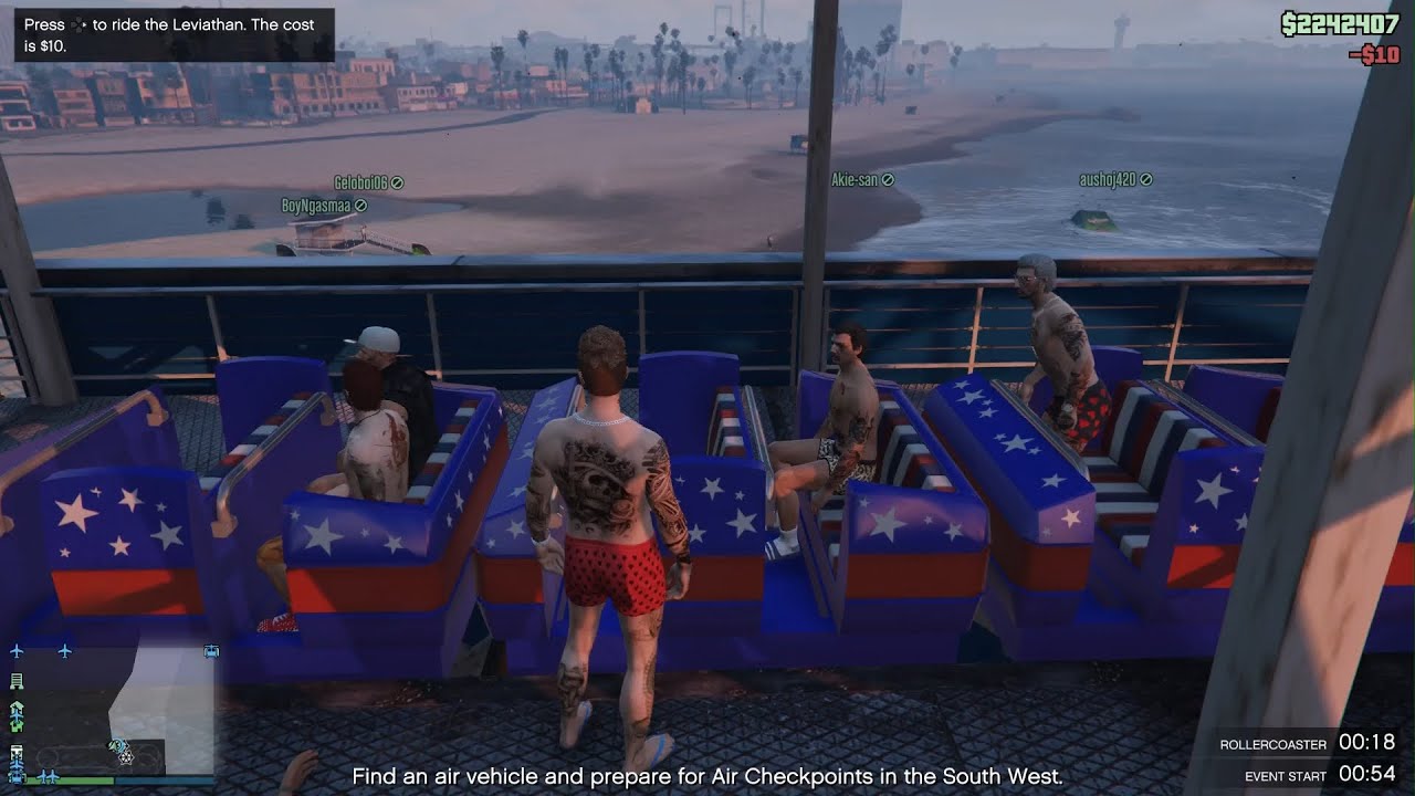 Grand Theft Auto V Online How to ride a roller coaster in GTA 5