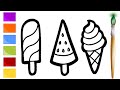 Bolalar uchun pufay rasmini chizish Draw Ice Cream picture for kids Рисуем пышную картинку для детей