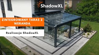 Nowoczesne zadaszenie tarasu - zintegrowana weranda z tarasem | Realizacja ShadowXL