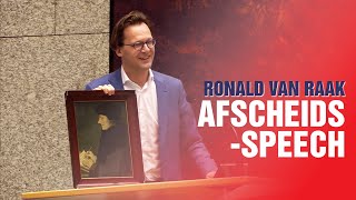 Afscheidsspeech Ronald Van Raak