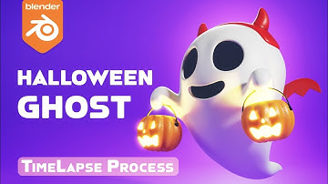 Creating Stylized Ghost Character in Blender - 3D Modeling Timelapse Tutorial