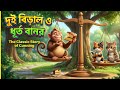 দুই বিড়াল ও চালাক বানর | Two Cats and a Cunning Monkey। afx animation bangla cartoon। বাংলা কার্টুন 