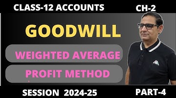GOODWILL-Weighted Average Profit Method Ch-2 Part-4 Class 12 Accounts Session 2024-25