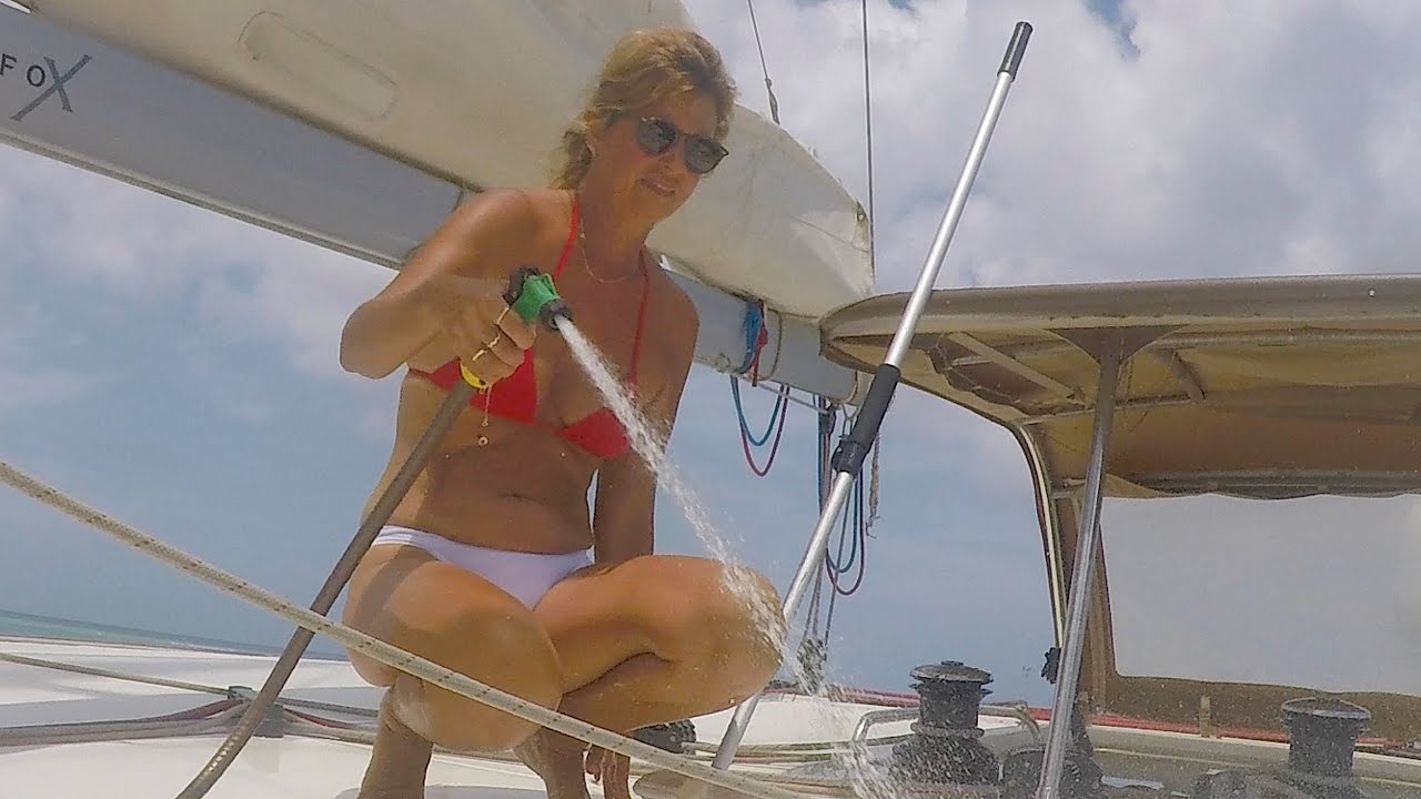 Boat LIFE in Aruba. We found water to clean the boat! What a dream. Sailing Ocean Fox Ep 83
