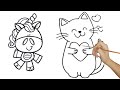 Extremely Satisfying Coloring Cat Cartoons #art #drawing