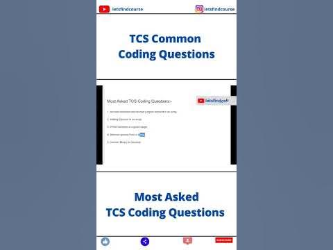 (Most Asked) TCS Coding Questions #coding - YouTube