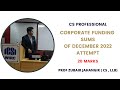 Corporate Funding Sums December 2022 Solution | CS Professional | Prof Zubair Jahangir