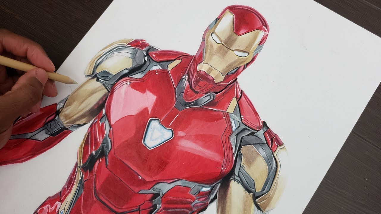 Drawing Iron Man Avengers Logo - pic-zit