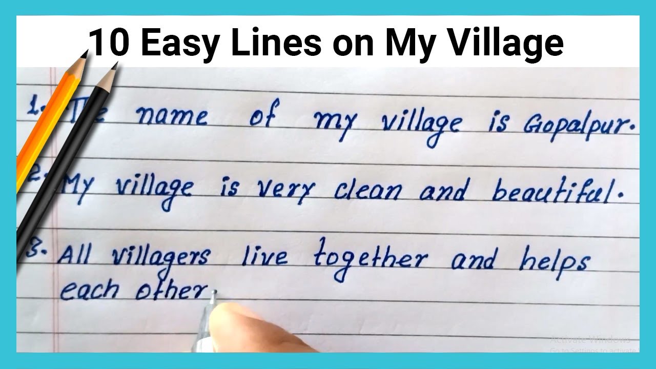 my village essay 10 lines for class 3