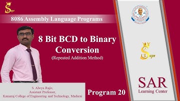 Program 20 : 8 Bit BCD to Binary Conversion  | 8086 Assembly Language Program | emu8086
