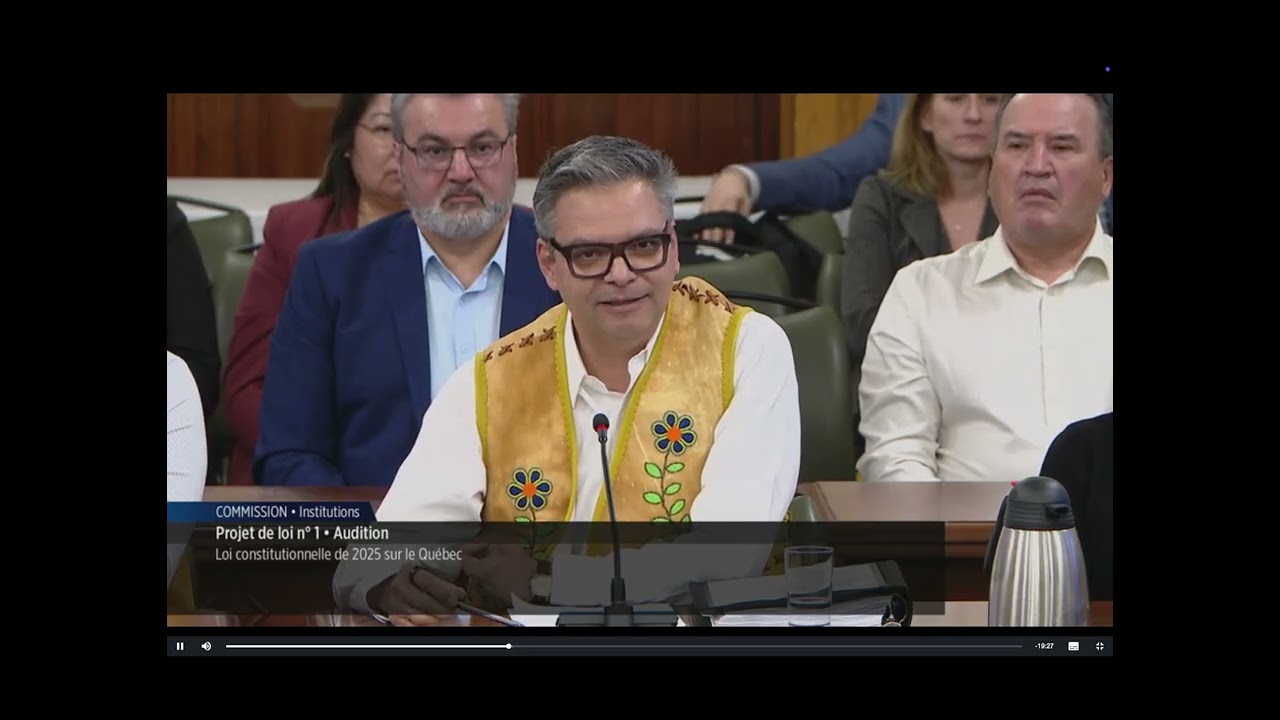 Le Chef Murdoch du Grand Conseil des Cris exprime dignement sa contrariété vis à vis le PL1.