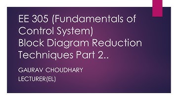 EE 305 Block Diagram Reduction Techniques Part 2, Gaurav Choudhary