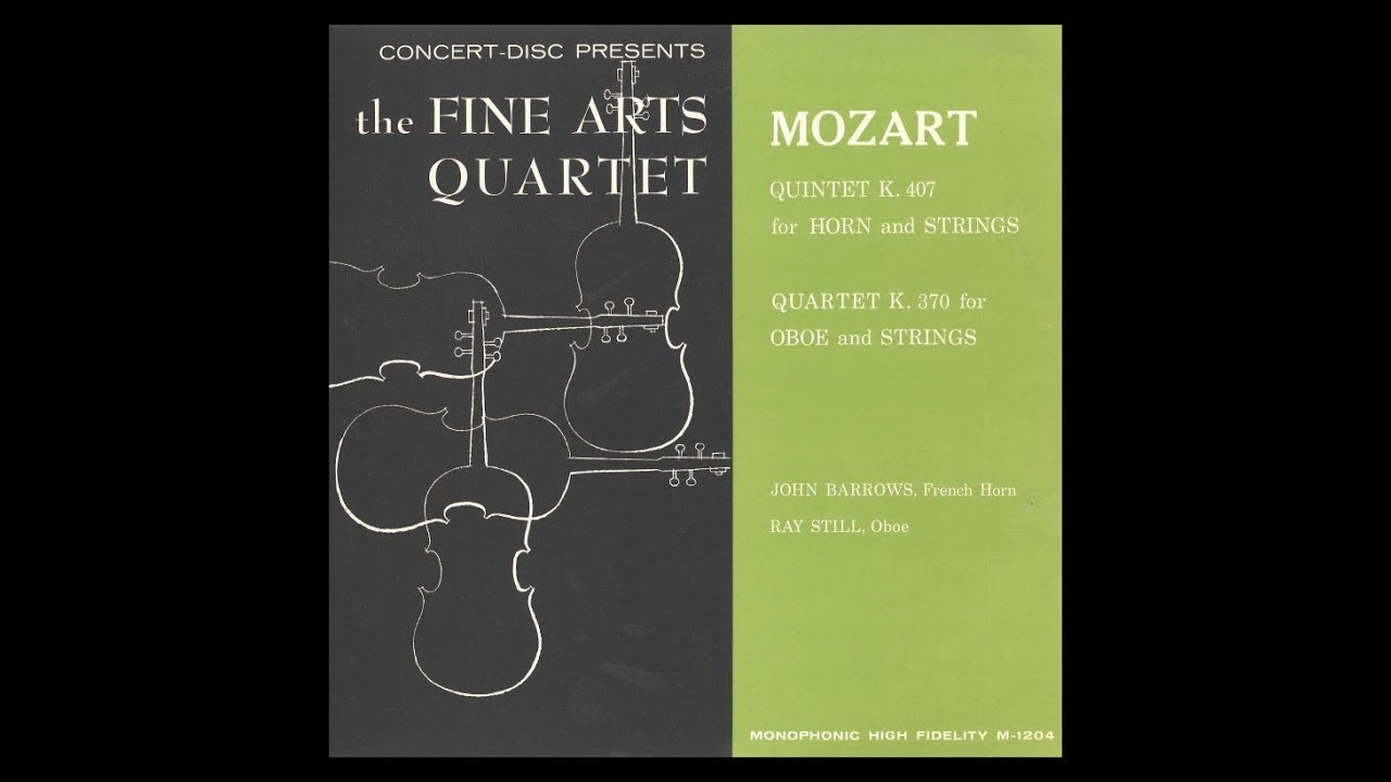 Ray Still, oboe : MOZART "QUARTET IN F, K. 370"