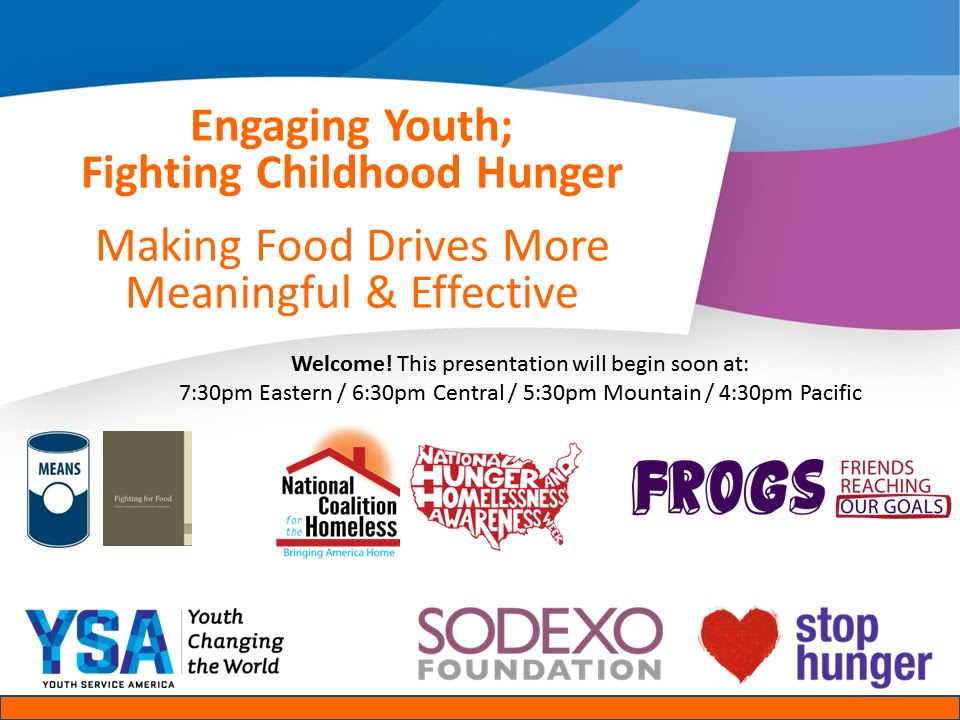 Engaging Youth; Fighting Childhood Hunger – Making Food Drives More ...
