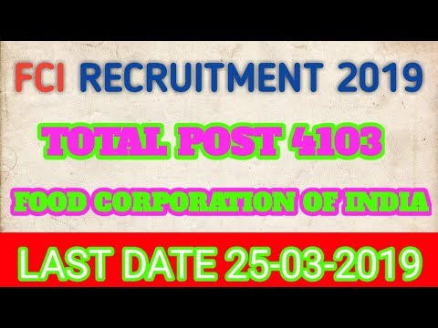 FCI RECRUITMENT 2019