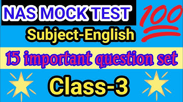NAS 2024 english mock test-2 for class-3 #nas @ ps star classes