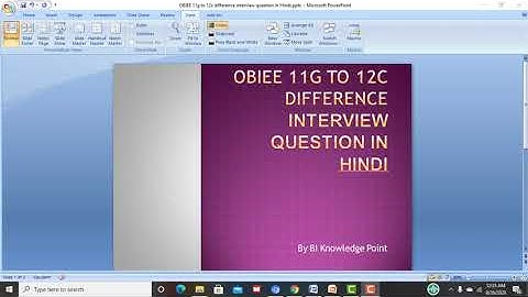 2# OBIEE 11g to 12c difference interview question in Hindi by #BIKnowledge Point,