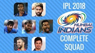 Mumbai Indians 2018 Team Players | IPL 2018 Full Squad Captain : Rohit Sharma