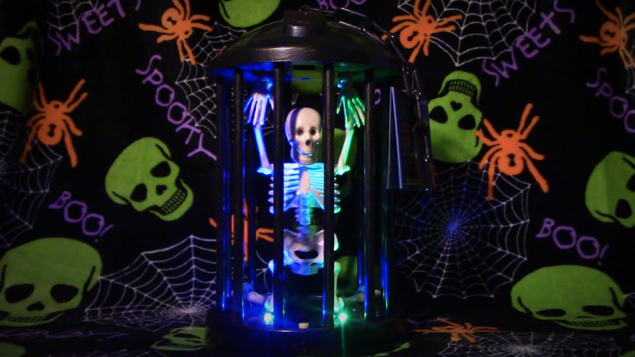 Décoration Halloween Gemmy - Cage Animée Avec Lumières, Sons Et Mouvement - Occasion