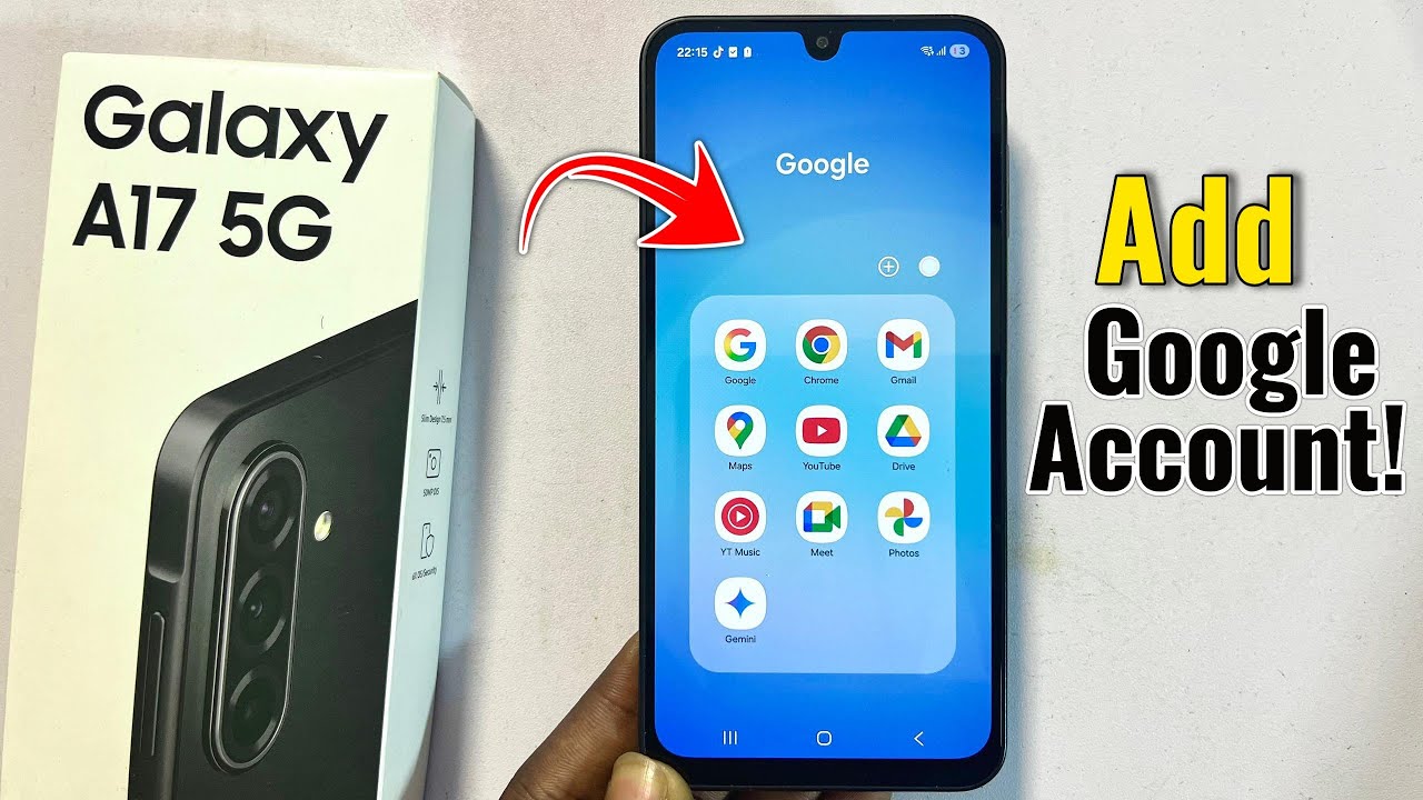 Samsung Galaxy A17: How to Add a Google Account! - YouTube
